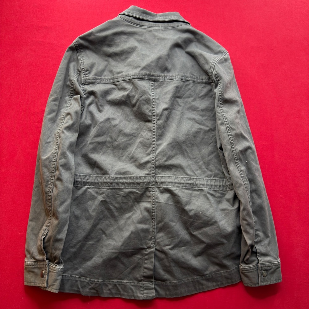 LL Bean Womens Utility Field Jacket Charcoal Gray Canvas Barn Coat Size M Reg - Picture 2 of 5
